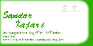 sandor kajari business card